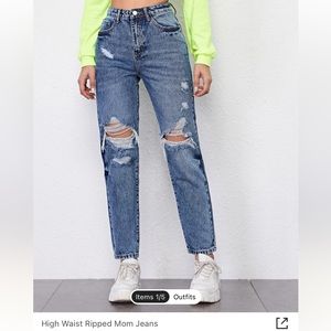 Shein High waisted ripped mom jeans